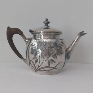 Tapa de tetera mango de madera cuádruple plato de plata 1965 Meridien B. Empresa Vintage - Imagen 1 de 12