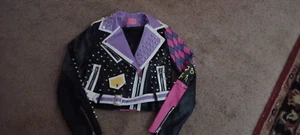 *Rare* Azalea Wang "Sheeba Kahn" Size Small Vegan Leather Studded Moto Jacket - Picture 1 of 6