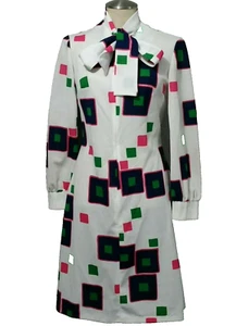 VESTIDO MULTICOLOR De Colección KAY WINDSON THE LOOK YOU LOVE Crimplene Cremallera Frontal EE. UU. M? - Imagen 1 de 12