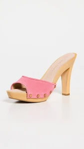 Veronica Beard Women's Layne Coral Clog Open Toe Sandal Slide Sz 7M New - Picture 1 of 10