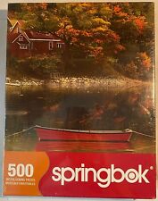 Springbok Jigsaw Puzzle 500 PC Autumn Cove Fall Color Boat on Lake 1JIG02506
