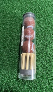 Set of 3 Sports Novelty Golf Balls With 6 Tees - Football New - Picture 1 of 4
