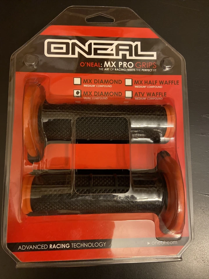 O’Neil MX PRO Grips  MX Grips Orange Black Dual Compound MC Diamond Pattern - Image 1 of 4