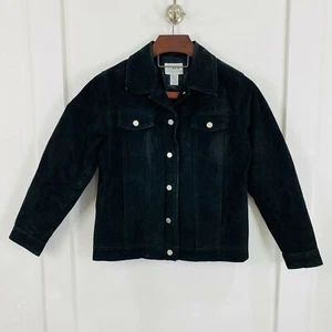 CWS Freizeit WorkStyles Damen Medium schwarz Wildleder gefütterte Jeans-Stiljacke - Bild 1 von 6