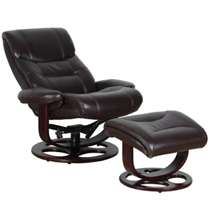 New Oriental Dark Brown Lounge Recliner with Ottoman - Picture 1 of 8