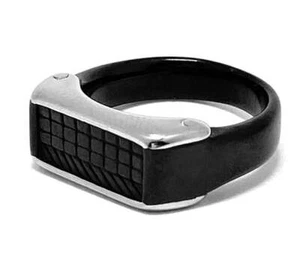 Black Stainless Steel Men's Ring Choose Your Size - Picture 1 of 4