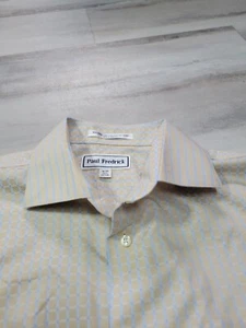 Abito uomo Paul Fredrick 16 - 34 marrone blu quadri camicia tasca bottoni - Foto 1 di 10