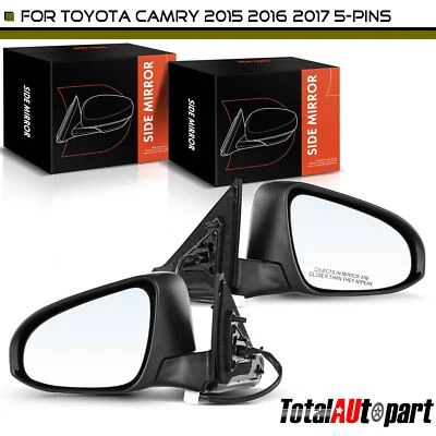 2x Espejo térmico negro con plegable manual para Toyota Camry 2015-2017 izquierdo y derecho Foto 1 de 4