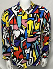 Vintage Big Dart Shirt Large Keith Haring abstrakte Kunst zum Tragen bunte Bluse