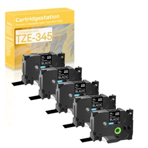 5PK Compatible para Brother TZe TZ345 PT-1880W E300 Fabricante de Etiquetas Blanco/Negro 18mm - Imagen 1 de 9