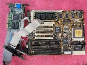 Intel Triton II Socket 7 Motherboard, Ciryx 6x86 166 CPU 80Mb RAM & Video #ME57 - Picture 1 of 10