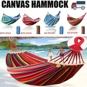 2 Person Double Camping Hammock Chair Bed Outdoor Hanging Swing Sleeping Garden - Picture 1 of 23