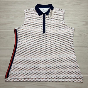 Peter Millar Womens Sleeveless Golf Polo Shirt Size XL Sun Protection Stretch - Picture 1 of 8
