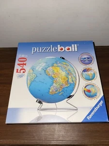2007 Ravensburger 3D Puzzle Ball World Globe With Display Stand 540 Piece Puzzle - Picture 1 of 13