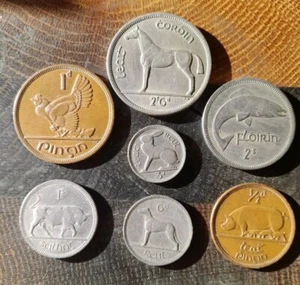 IRELAND EIRE 7 COIN SET 1961-68 Irish Half penny- Halfcrown GOOD GRADES G2 - Picture 1 of 2
