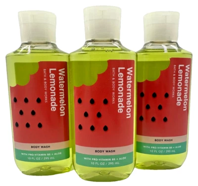 Bath & Body Works LOTE 3 Botellas Sandía Limonada Gel de Ducha Jabón Corporal 10 OZ Foto 1 de 2