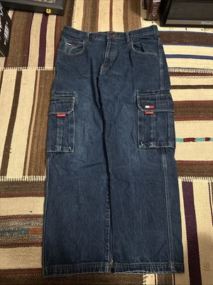 Vintage Tommy Hilfiger Carpenter Jeans Mens 36x30 Blue Baggy Denim Wide Leg Y2K - Image 1 of 4