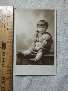 Antique Identified  RPPC Of A Young Girl With A Doll The Empire Canton, Ohio - Picture 1 of 5