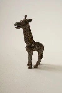 1 Eared 1 Horned Spotted Giraffe Brass Figurine 4" (R4A/JSF6)Wild African Animal - Picture 1 of 6