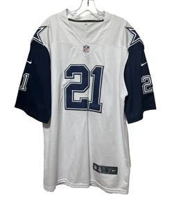 Ezekiel Elliott 21 Nike White Jersey Blue NFL Players Mens Size Large - Picture 1 of 4
