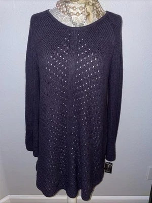 Top túnica larga Style & Co para mujer suéter ciruela manga campana dobladillo acampanado cómodo suave Foto 1 de 4