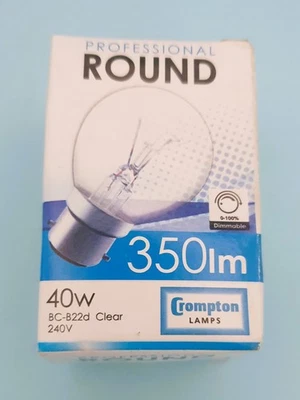 `Golf Ball' Bulb,  2x , 240V 40W, Clear BC/B22 - Image 1 of 4