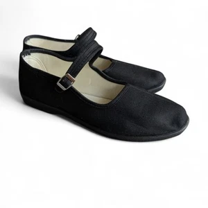 Mary Jane Style Women's Cotton Slip On Sandals Shoes in Black Adjustable Strap - Picture 1 of 8