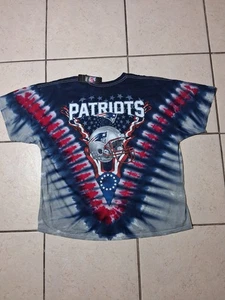 New England Patriots Shirt Mens 3XL Tie Dye NFL Football Majestic Retro Tee - Picture 1 of 6