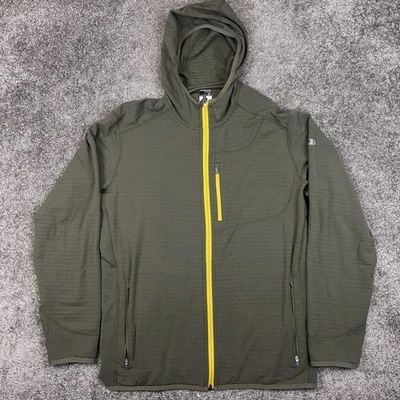 Icebreaker Jacket Mens XXL Green Merino Wool GT Full Zip Hooded Thumbholes - Image 1 of 4