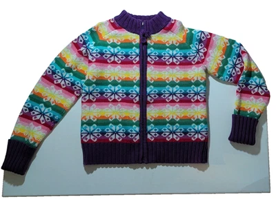Suéter Gap Arco Iris Cremallera Punto Cable Niñas Talla 7/8 Mediano Foto 1 de 4
