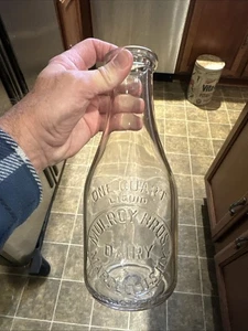 Mulroy Bros. Milch geprägte Quart Milchflasche Marcellus New York NY - Bild 1 von 11