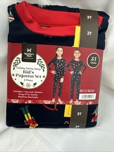 Member's Mark Unisex Kid's 2-Piece Family Holiday Pajama Set Size 3T - Picture 1 of 2