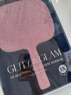 Espejo retrovisor rosa brillo y glamour 5x aumento TikTok viral brillante Foto 1 de 3