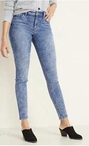 💥Old Navy High Rise Rockstar COSTRUITO IN CALDO jeans blu da donna - Foto 1 di 16