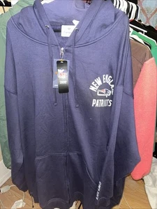 NFL New England Patriots Full Zip Hoodie. Men 6XL Fanatics Blue NEW WITH TAGS - Picture 1 of 4