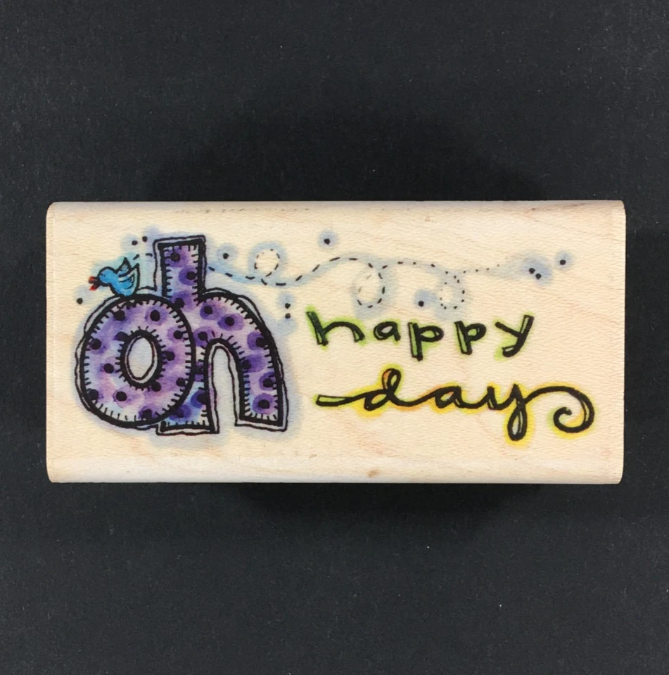 Whipper Snapper Oh Happy Day Phrase Saying Rubber Stamp Wood Mounted - Image 1 of 4