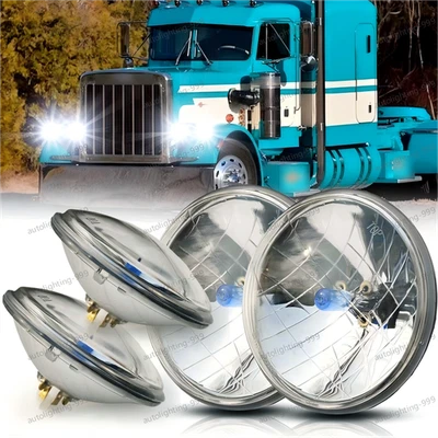 Fits Peterbilt 349 359 5.75" inch Headlights Halogen Hi/Lo Beam  H5001 4PC - Image 1 of 4