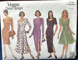 VTG VOGUE 1119 DRESS SEWING PATTERN 18-20-22 FLATTERING STYLISH VERY EASY - Picture 1 of 6