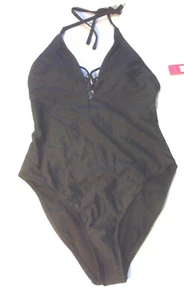 Xhilaration Black One Piece Swimsuit Size Juniors Medium NWT - Picture 1 of 4