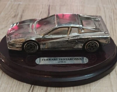 FERRARI TESTAROSSA MODELLINO IN Metallo ARGENTATO, Cm. 10 - Immagine 1 di 4