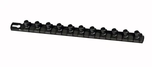 Ernst 8423 13" 1/4" Dr. Socket Organizer with 15 Twist Lock Clips - Black - Bild 1 von 1