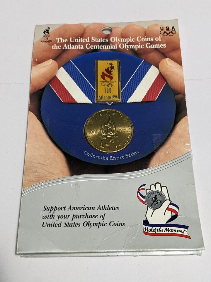 1996 Atlanta Centennial Olympic Games Pin & Basketball Coin