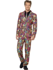 Smiffys Neon Leopard Print Stand Out Suit - Picture 1 of 4