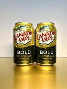 〽️ Neu Selten Limited Edition Canada Dry BOLD Ginger Ale Koffeinfrei (2 Dosen) - Bild 1 von 2