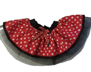Red Polka Dot Dog Tutu Fancy Dress Up Outfit - All Sizes Available - Picture 1 of 2