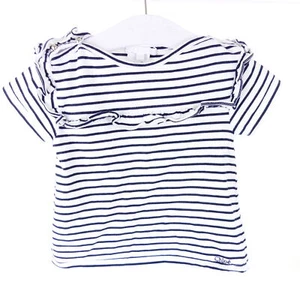 CHLOÉ Shirt T-Shirt Ringel Streifen Kurzarm Weiß Blau Gr. 18M DE 86 - Bild 1 von 3