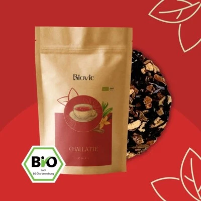 Chai Latte BIO Tee Assam Vanille Koffeinhaltig Sanft Vital Frisch Neu Bio Biovic - Bild 1 von 4