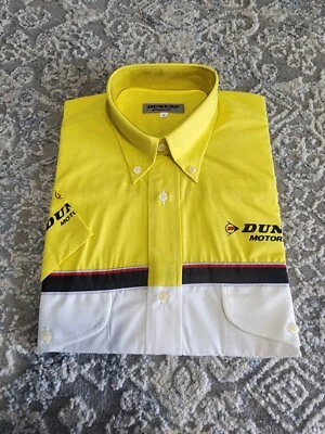Camisa Dunlop Motorsport manga curta com botão tamanho pequeno NOVA VINTAGE RARA! - Imagem 1 de 4