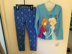 Disney Frozen Long Sleeve Tunic Top Leggings 2Pc Set - Girl 6 - Picture 1 of 2