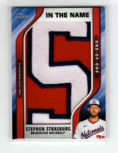 Stephen Strasburg #1/1 2021 Topps In The Name One Of One Letter S #1/1 Nationals - Imagen 1 de 2